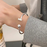 Foxanry Simple Silver Bracelet for Women