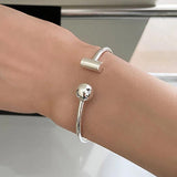 Foxanry Simple Silver Bracelet for Women
