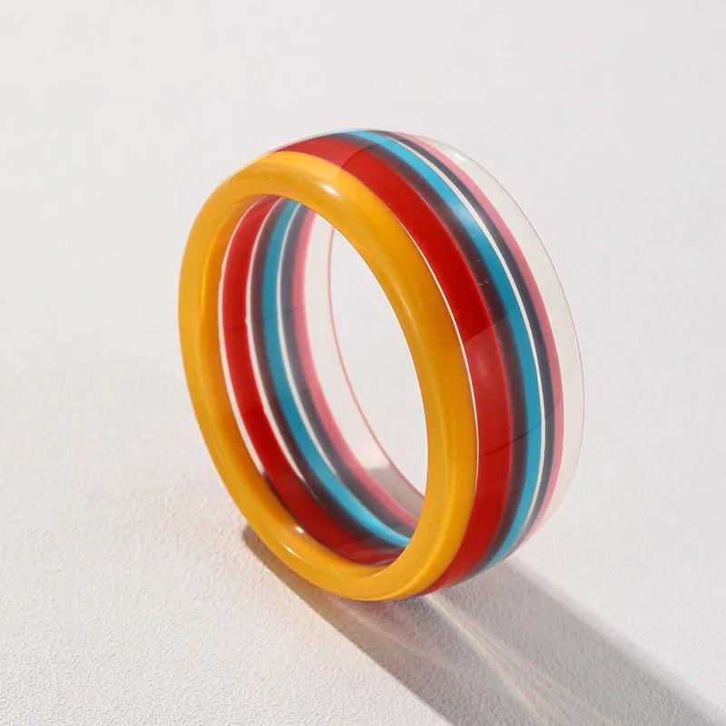 Multicolor Resin Bangle Bracelet for Women