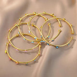 Evil Eye Charm Cuff Bracelet Colorful Enamel Adjustable Bangle