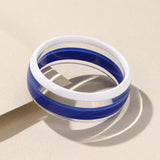 Vintage Resin Bracelets For Women Wide Bangle Stripe
