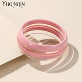 Vintage Resin Bracelets For Women Wide Bangle Stripe