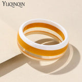 Vintage Resin Bracelets For Women Wide Bangle Stripe