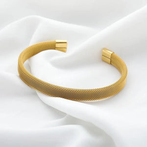 Stainless Steel Woven Mesh Bangle for Men and Women