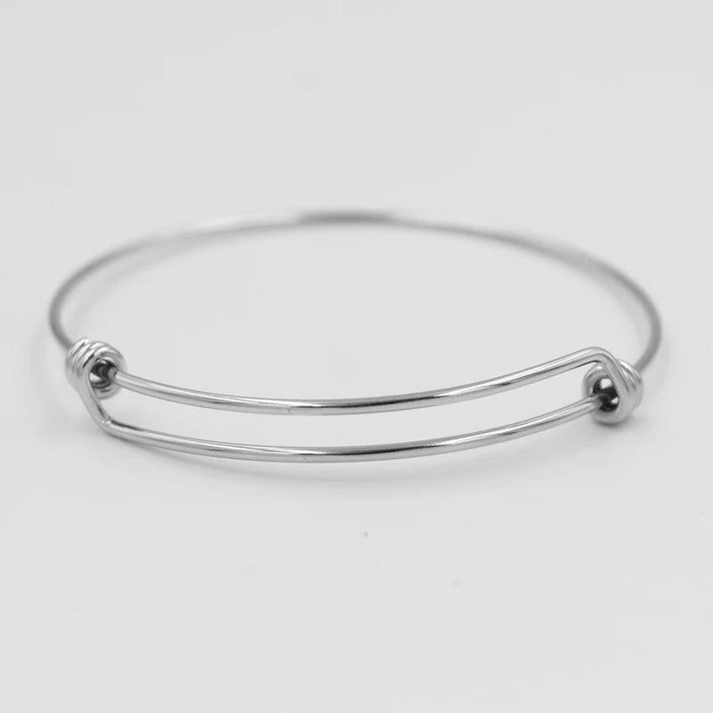 5pcs Stainless Steel Wire Bangle Bracelets DIY Jewelry Making
