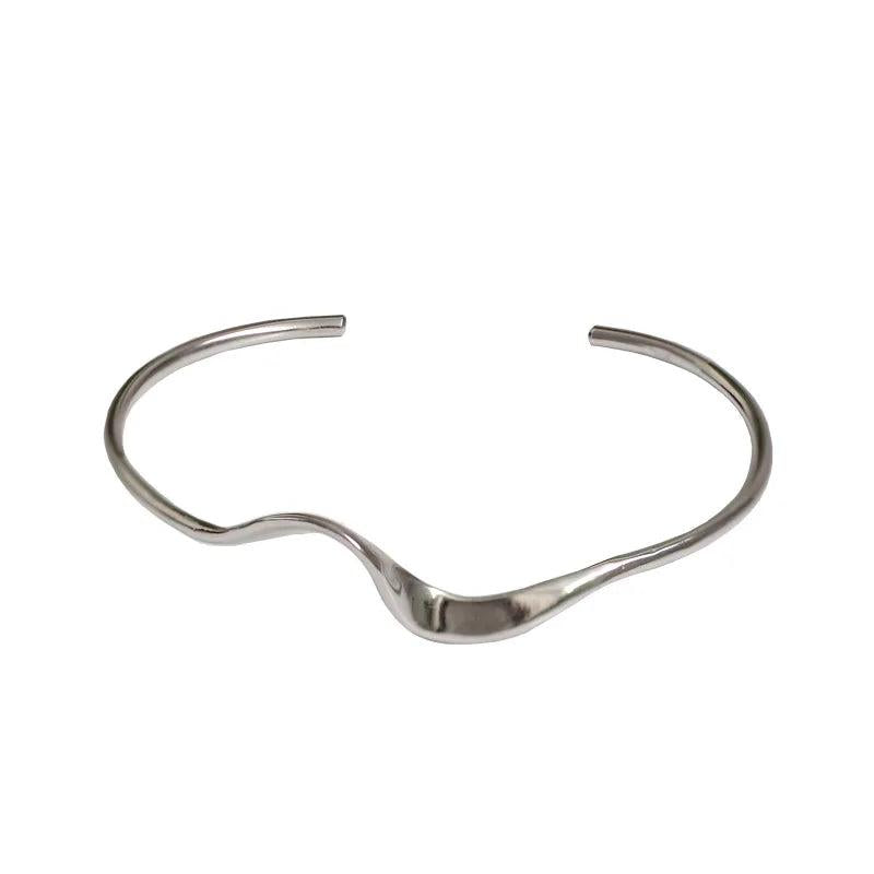 Silver Wave Bracelet Couples Bangles Party Jewelry