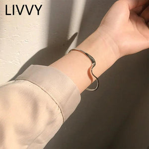 Silver Wave Bracelet Couples Bangles Party Jewelry