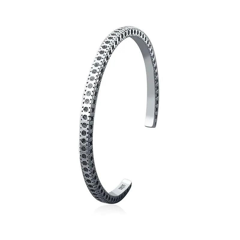 Silver Minimalist Dots Geometry Pattern Punk Bracelet For Women Men