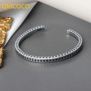 Silver Minimalist Dots Geometry Pattern Punk Bracelet For Women Men