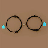 2pcs Magnetic Couple Heart Bracelet for Men Women Glow in the Dark Paw Bracelets