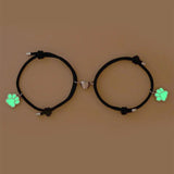 2pcs Magnetic Couple Heart Bracelet for Men Women Glow in the Dark Paw Bracelets