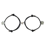 2pcs Magnetic Couple Heart Bracelet for Men Women Glow in the Dark Paw Bracelets