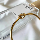 Vintage Minimalist Knotted Open Bangle in Stainless Steel Bracelet Women Jewelry