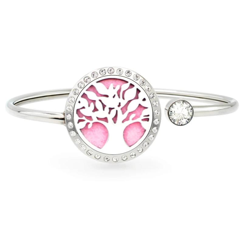 316L Stainless Steel Aromatherapy Locket Bangle Essential Oil Diffuser Bracelet