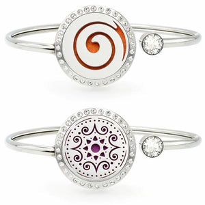 316L Stainless Steel Aromatherapy Locket Bangle Essential Oil Diffuser Bracelet