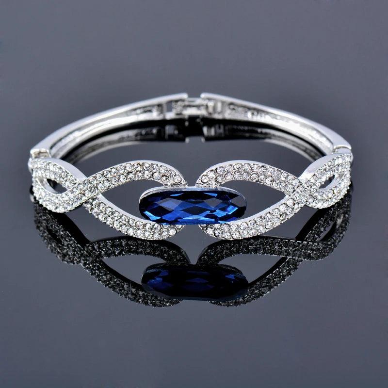 CZ Women's Wedding Bracelet Silver Hand Gift