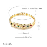 Morocco Women Ethnic Wedding Jewelry Rhinestone Thin Bangles Bridal Gift