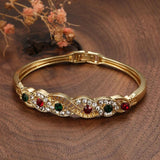 Morocco Women Ethnic Wedding Jewelry Rhinestone Thin Bangles Bridal Gift