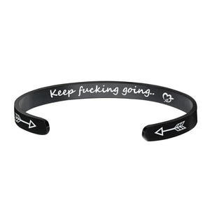 Stainless Steel Cuff Bracelet K&ep F&ckcing Going Gift Jewelry
