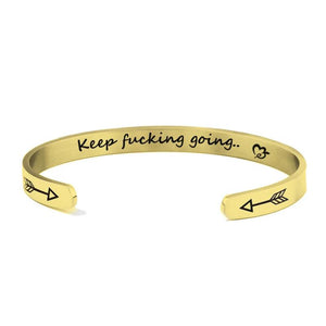 Stainless Steel Cuff Bracelet K&ep F&ckcing Going Gift Jewelry