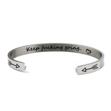 Stainless Steel Cuff Bracelet K&ep F&ckcing Going Gift Jewelry