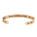 Stainless Steel Cuff Bracelet K&ep F&ckcing Going Gift Jewelry