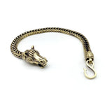 Vintage Brass Horse Head Bracelet Punk Hip-Hop Jewelry