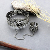 Flower Cane Lolita Bracelet Ring Leaf Chain Hand Chain Women