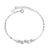 Silver Zircon Star Chain Bracelet For Women Jewelry