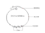 Silver Zircon Star Chain Bracelet For Women Jewelry