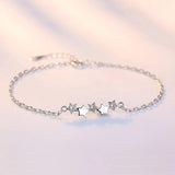 Silver Zircon Star Chain Bracelet For Women Jewelry