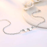 Silver Zircon Star Chain Bracelet For Women Jewelry