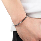 Vintage Antique Silver Bangle Charm Cuff Bracelet Stainless Steel Jewelry