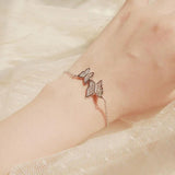 Foxanry Silver Bracelet Sparkling Butterfly Zircon Bride Jewelry