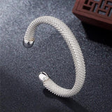 925 Silver Cuff Bangles Bracelets for Women Charm Christmas Party Wedding