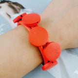 Red Wood Bracelet Charm Bracelet Women Handamade Rubber Jewelry