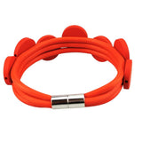 Red Wood Bracelet Charm Bracelet Women Handamade Rubber Jewelry