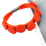 Red Wood Bracelet Charm Bracelet Women Handamade Rubber Jewelry