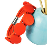 Red Wood Bracelet Charm Bracelet Women Handamade Rubber Jewelry