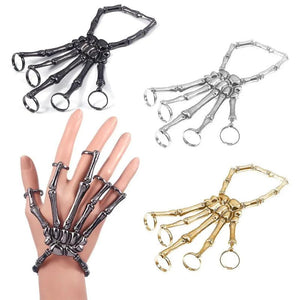Skull Skeleton Wristband Elastic Hand Bracelet Halloween Bangle