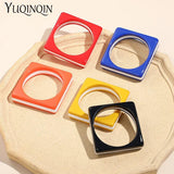Colorful Square Resin Acrylic Bangle Bracelet for Women