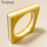 Colorful Square Resin Acrylic Bangle Bracelet for Women