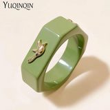 Multicolor Acrylic Bangles Geometric Square Bird Indian Bracelets