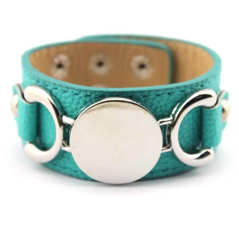 Custom Monogram Leather Cuff Bracelet