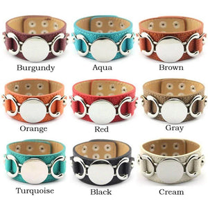 Custom Monogram Leather Cuff Bracelet