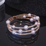 Multilayer Rhinestone Cuff Bangles Crystal Bracelets - Wedding Jewelry