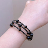 Multilayer Rhinestone Cuff Bangles Crystal Bracelets - Wedding Jewelry