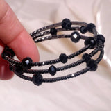 Multilayer Rhinestone Cuff Bangles Crystal Bracelets - Wedding Jewelry