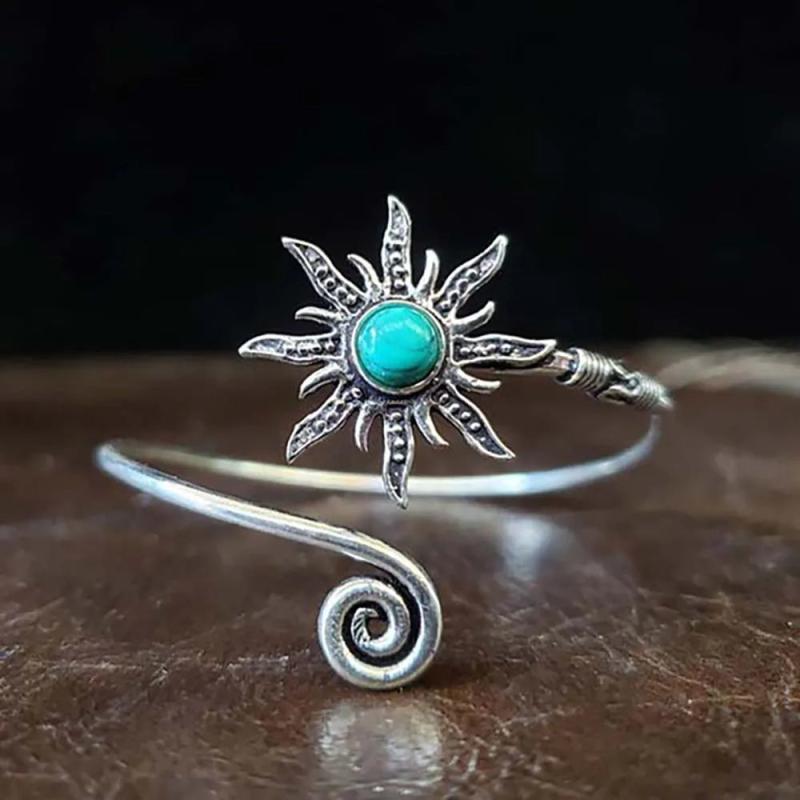 Sun Natural Stones Opening Adjustable Bracelets For Women