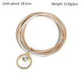 Metal Guitar String Jewelry Circular Rhinestone Spring Bracelet